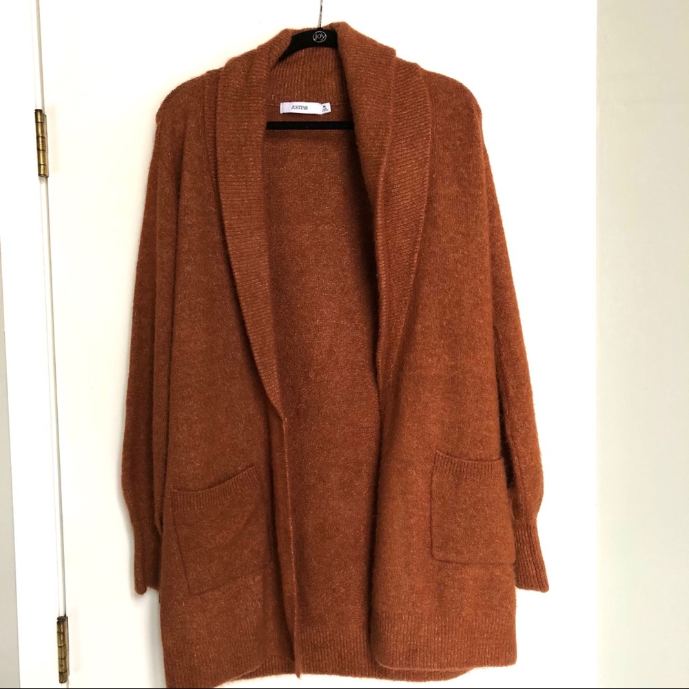 Burnt Orange Oversized Cardigan
